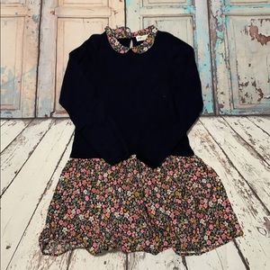 H&M Girls Dress, Navy and Floral, Size 8-10
